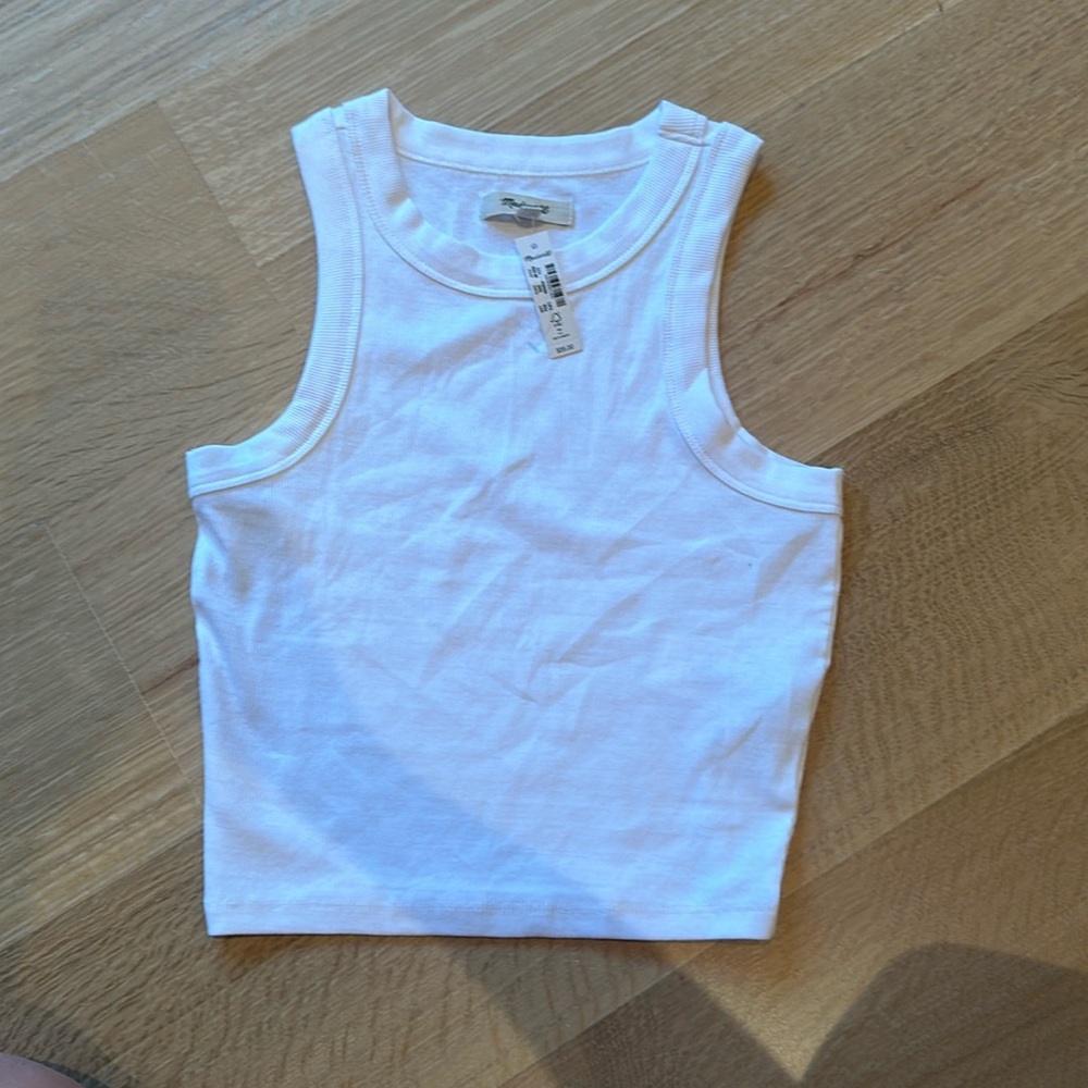 madewell white ribbed tank